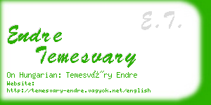 endre temesvary business card